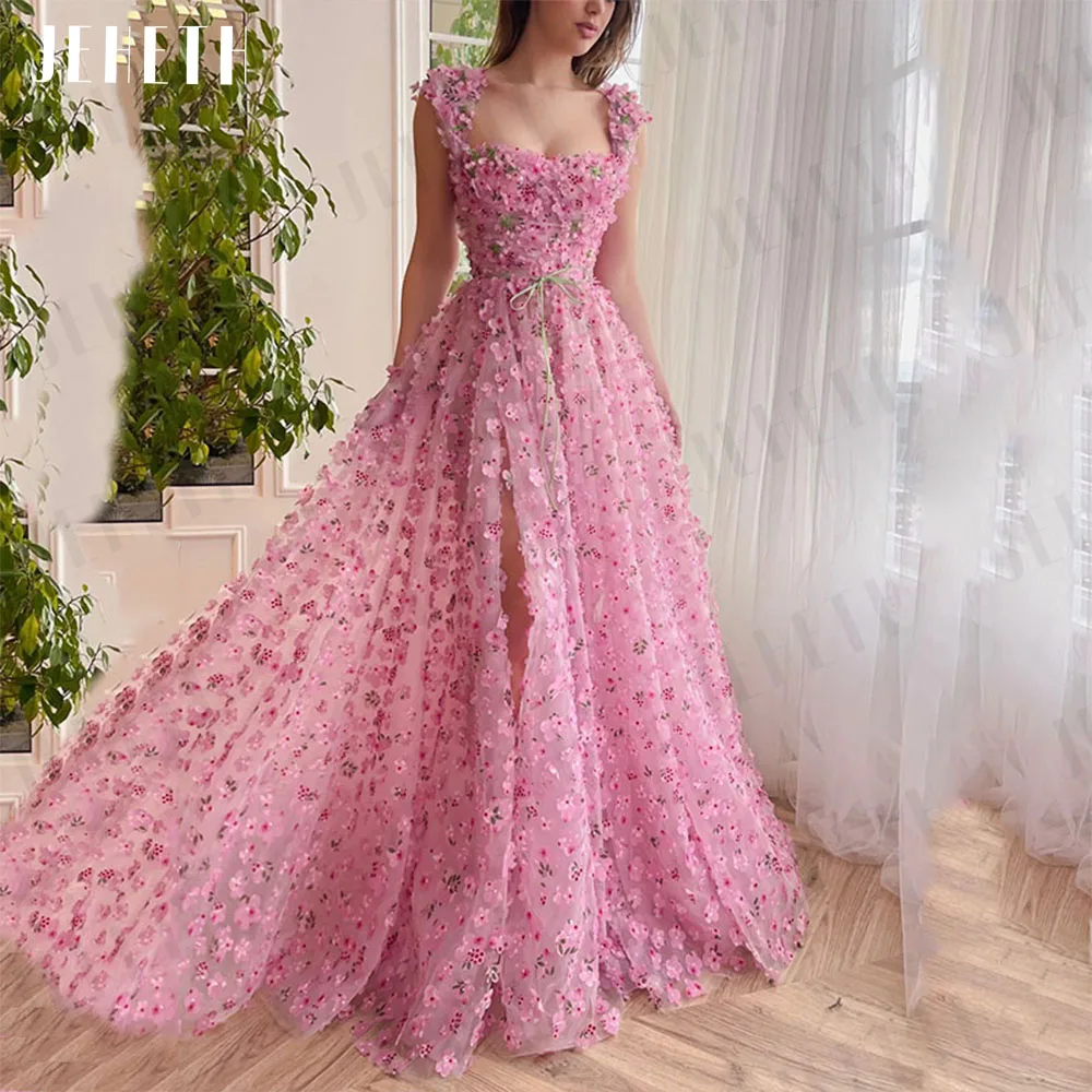 Top Trends: JEHETH Rose Pink Prom Dress Exquisite Petals Split Backless Evening Gown Sweetheart Women Party Floor Length فساتين مناسبة رسمية Shoppable Styles