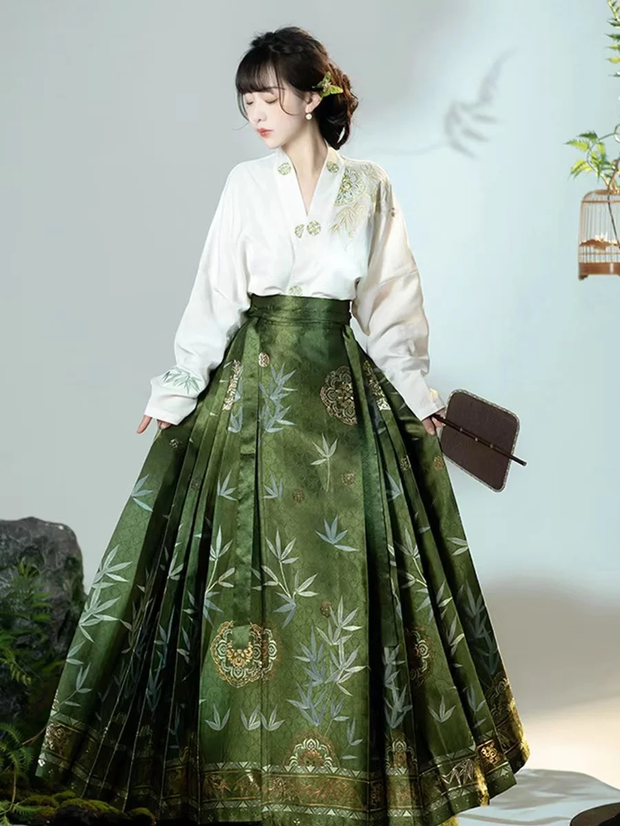 Top Trends: Hanfu Horse Skirt Chinese Style Clothing Ming Dynasty Woven Chinese Clothing Luxury Woman Evening Dress Cosplay Girl Costume Shoppable Styles