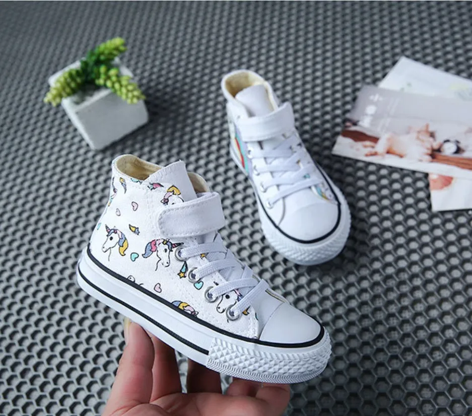 Top Trends: Canvas Sneakers Children Boys Girls Breathable Sport Shoes Kids Soft Casual Shoes Fashion Unicorn Flat Boots Child Board Shoes Shoppable Styles