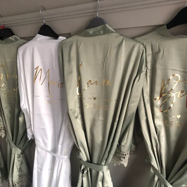 Top Trends: Personalised Satin Lace Robe Bridesmaid Robes Wedding Robe Bride Gift Bride Robe Bridesmaid Gift Bride Dressing Gown Bridal Shoppable Styles