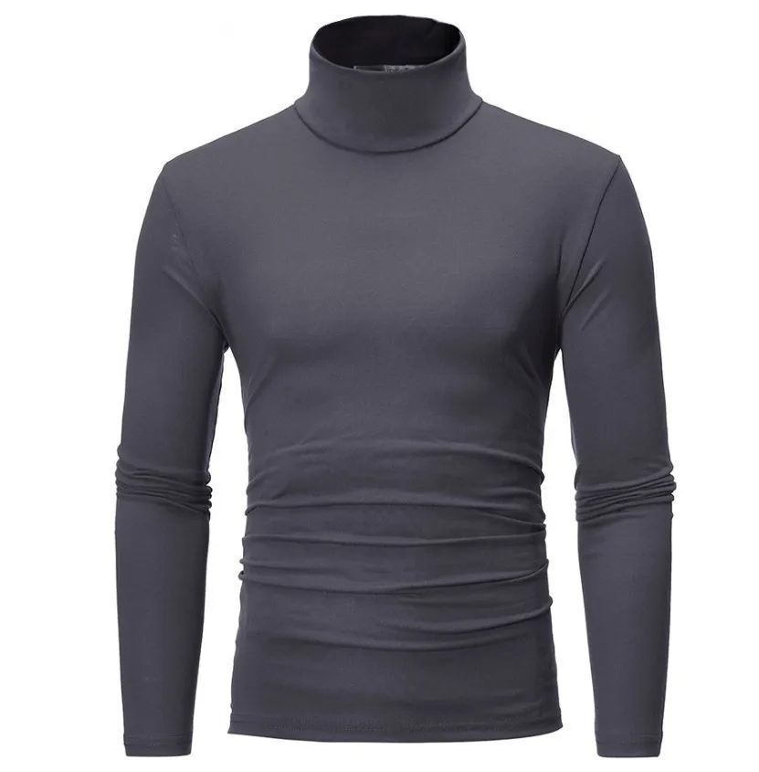 Top Trends: Winter Men's Warm Half High Collar Fashion Thermal Underwear Men Mock Neck Basic T-shirt Black Blouse Pullover Long Sleeve Top Shoppable Styles