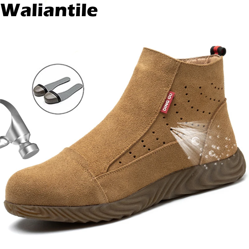 Top Trends: Waliantile Safety Boots Welding Shoes For Men Indestructible Industrial Work Shoes Male Puncture Proof Construction Boots Man Shoppable Styles