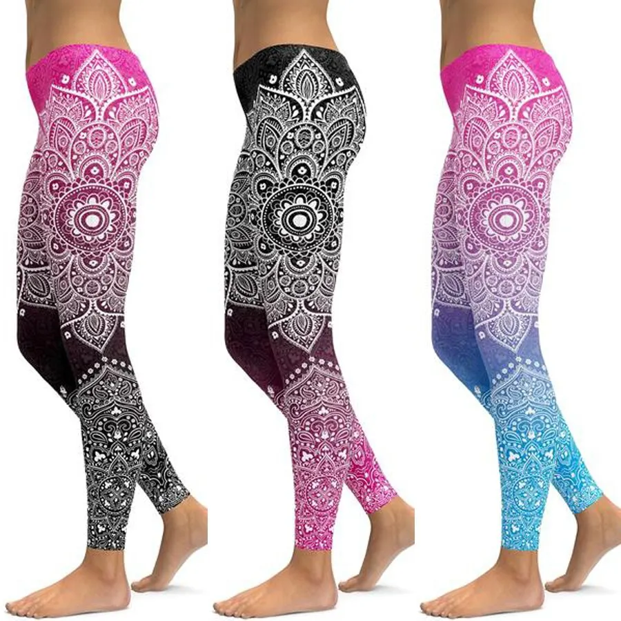 Top Trends: LI-FI Mandala Leggings Yoga Pants Women Fitness Push Up Tight Wear Gym Training Sports Running Leggings Elastic Trousers Shoppable Styles