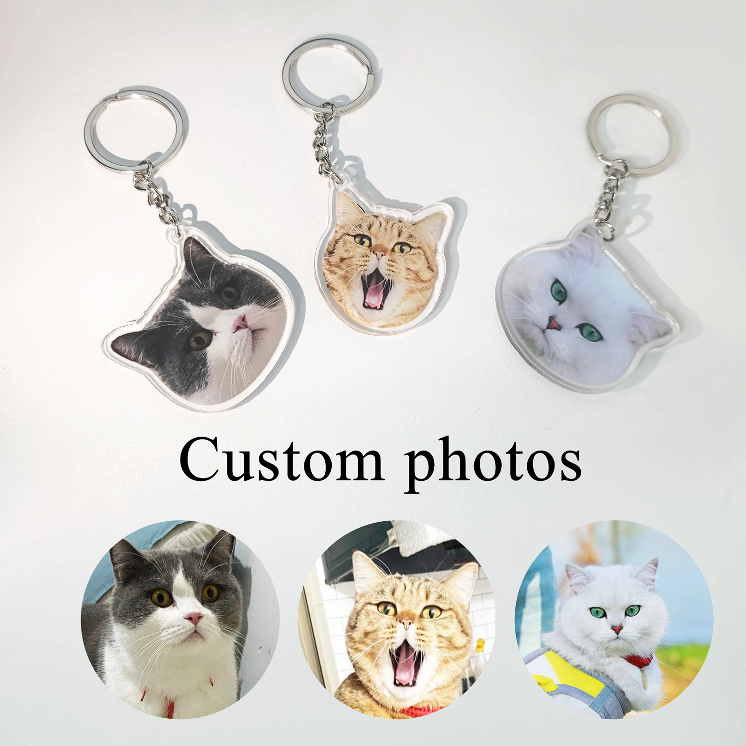 Top Trends: MYDIY Custom Pet Photo Acrylic Keychain Personalized Dog / Cat Photo Keychain Charm Personalized Backpack Pendant Best Custom Gift Shoppable Styles