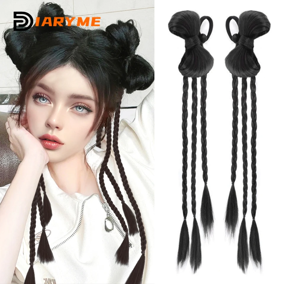 Top Trends: Synthetic Long Ponytail Extensions Boxing Braids Wrap Around Chignon Tail With Rubber Band Hair Ring Dreadlocks Heat Resistant Shoppable Styles