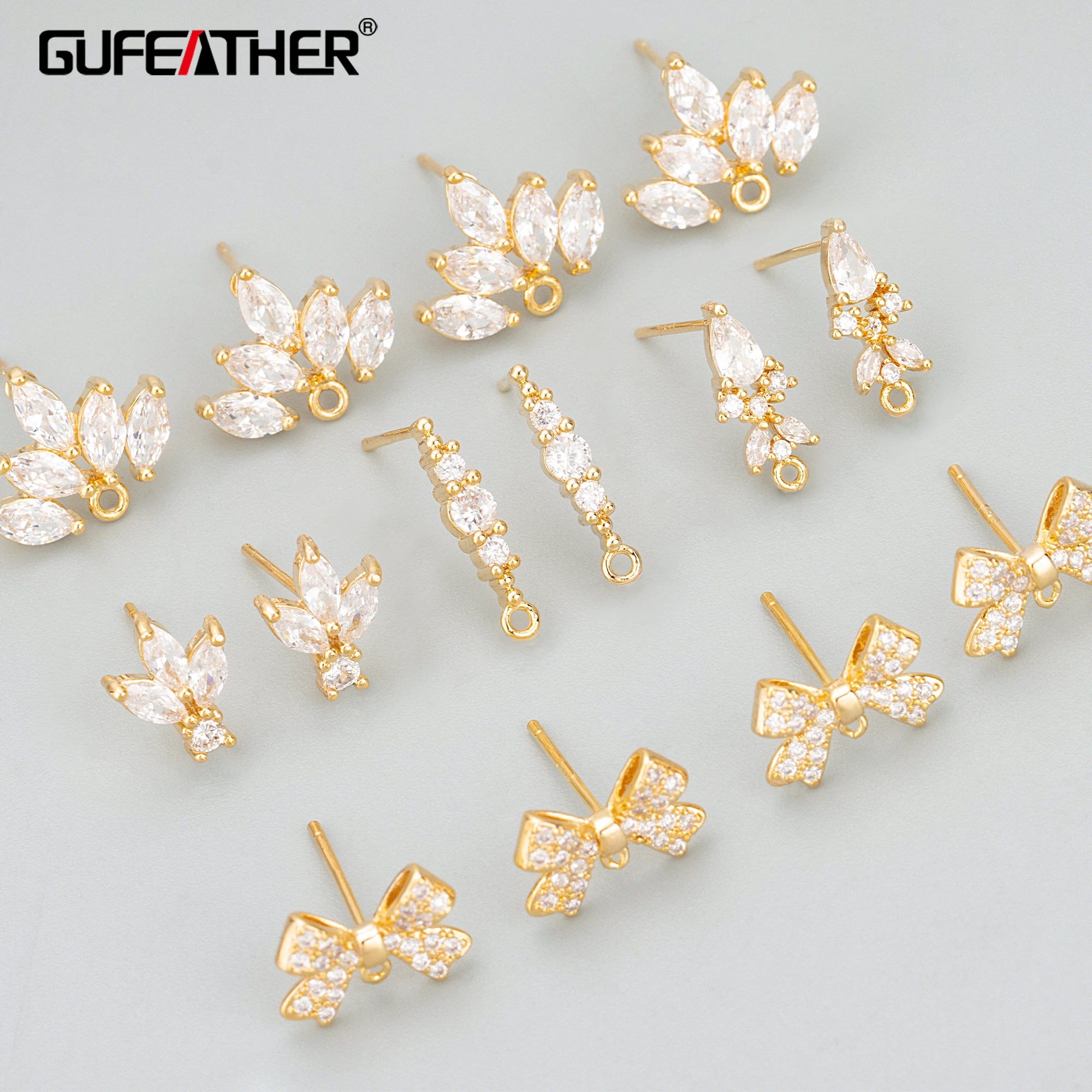 Top Trends: GUFEATHER MD94, jewelry Accessories, 18k Gold Rhodium Plated, copper, zircons, hand Made, charms, jewelry Making, diy Earrings, 6pcs / lot Shoppable Styles