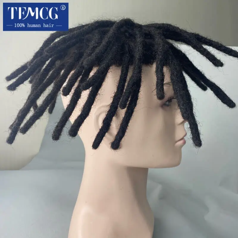 Top Trends: Dreadlock Male Hair Prosthesis Toupee For Men Mono Afro Curly Hair System Unit For Black Men 100% Indian Human Hair Men&#039;s Wig Shoppable Styles