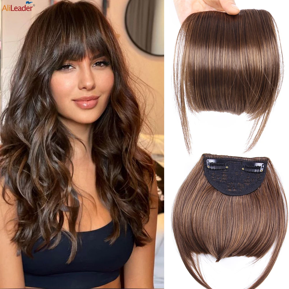 Top Trends: Natural Looking Fringe Bangs For Women Synthetic Clip-in Fake Hair Blunt Bangs Black Brown Blonde Clip-on Hairpieces Shoppable Styles