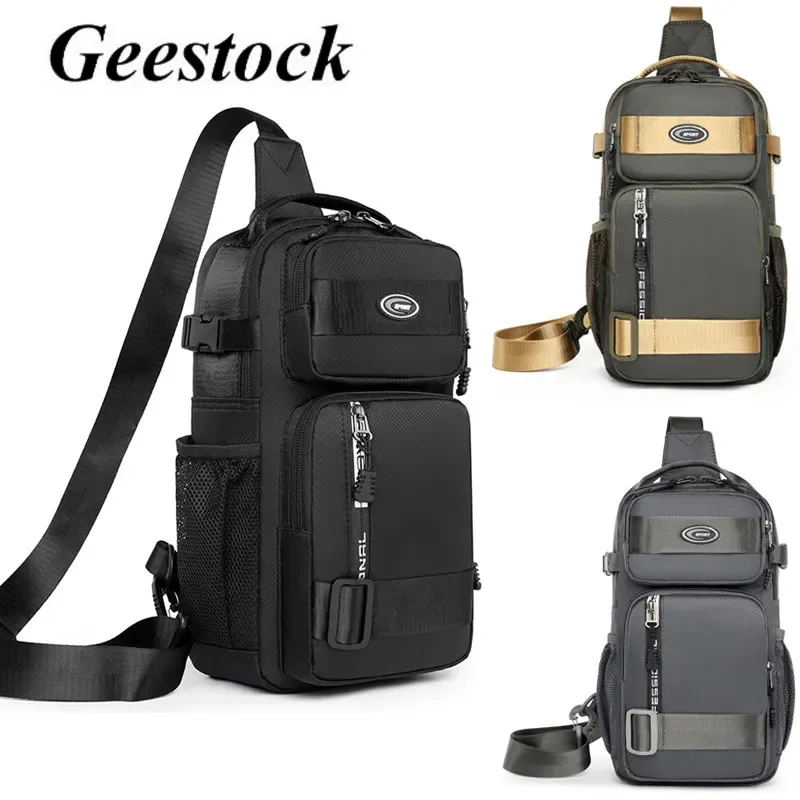 Top Trends: Geestock Waterproof Men's Shoulder Bag Outdoor Crossbody Sling Bags Large Capacity Travel Sport Messenger Bag Chest Bag 크로스백 Shoppable Styles