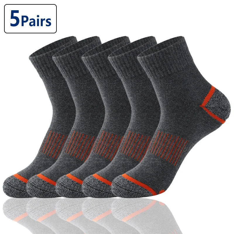 Top Trends: 5 Pairs High Quality Lot Men&#039;s Socks Casual Breathable Run Sports Socks Male Cotton Socks Winter Black Socks Men Large Size38-43 Shoppable Styles