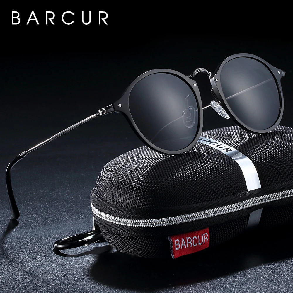 Top Trends: BARCUR Aluminum Magnesium Vintage Sunglasses For Men Polarized Round Sun Glasses Women Retro Eyewear Oculos Masculino Shoppable Styles