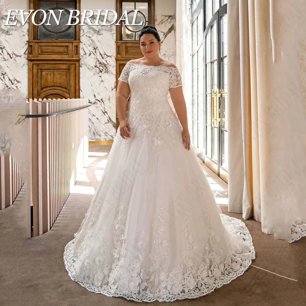 Top Trends: EVON BRIDAL Exquisite Plus Size Wedding Dresses Big Women Bride Dress Off The Shoulder Applique Button A-Line Bridal Gowns Shoppable Styles