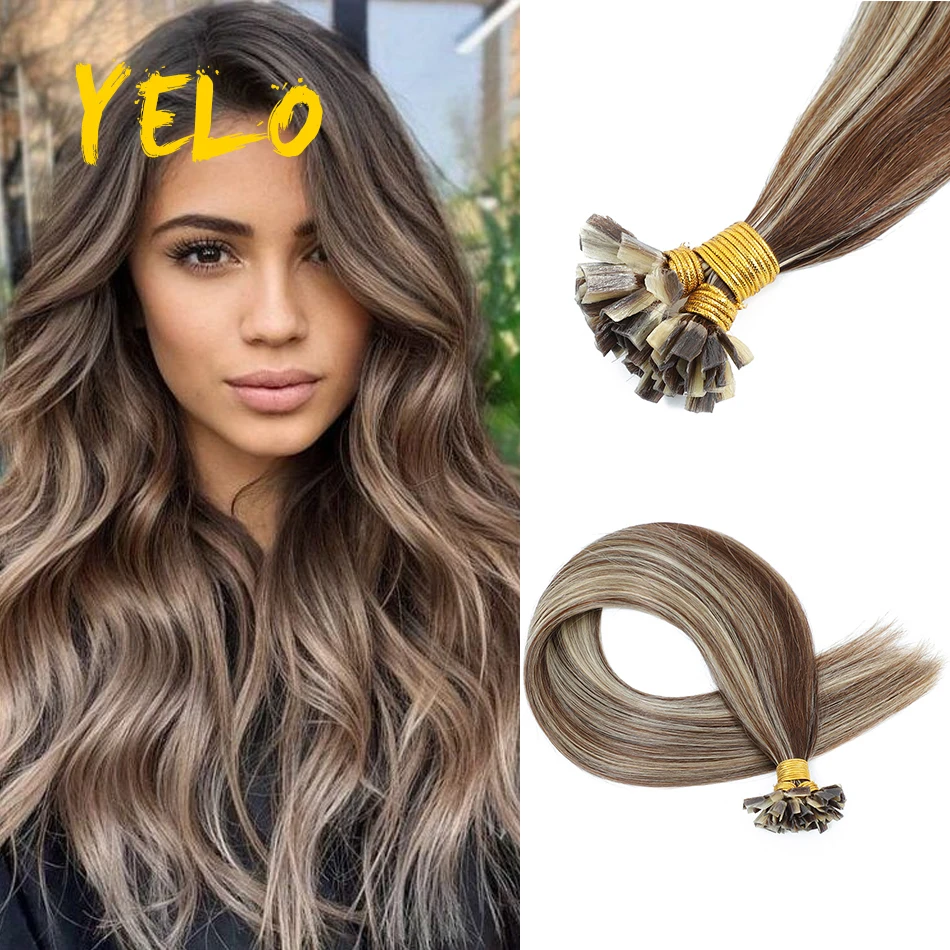 Top Trends: 1G V Tip Human Hair Extensions Multicolor Keratin Fusion Microlink Hair Extensions Capsule Pre Bonded Stick Thick Natural Hair Shoppable Styles