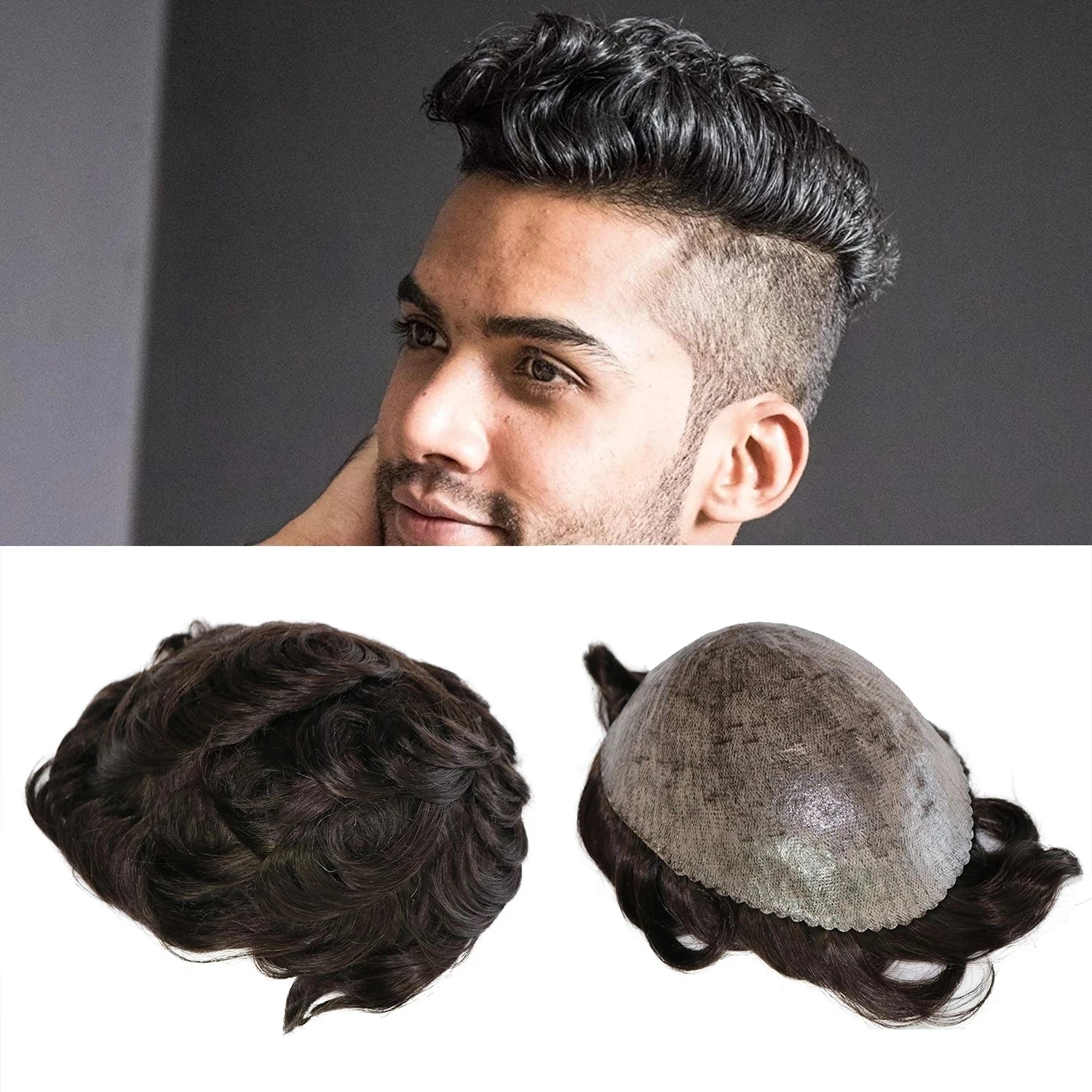 Top Trends: Men Toupee Hair Wig 0.1-0.2mm Injection Skin Real Hair Durable Wigs For Men 100% Human Hair System Unit Capillary Prosthesis Shoppable Styles