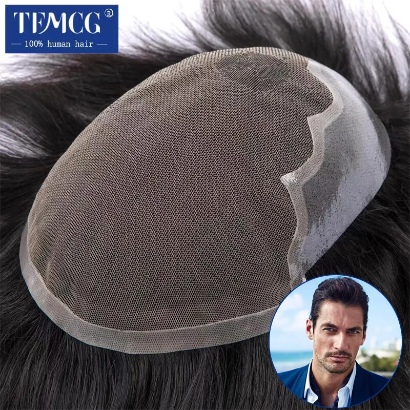 Top Trends: Q6 Male Hair Prosthesis Wigs For Men Replacement Systems Natural Human Hair Toupee Men Lace Front Male Wig Shoppable Styles