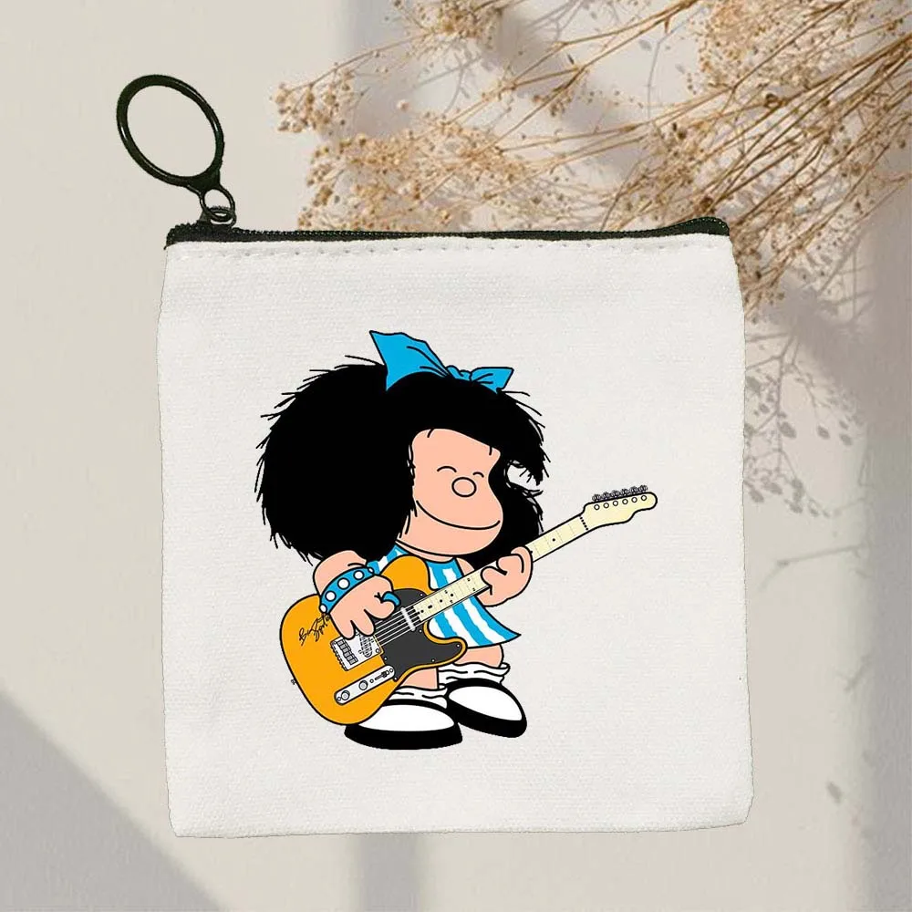 Top Trends: Canvas Coin Purse Kawaii Mafalda Cute Anime Girl 90s Cartoon Simple Zipper Wallet Key Bag Small Money Pocket Cute Kids Mini Bag Shoppable Styles