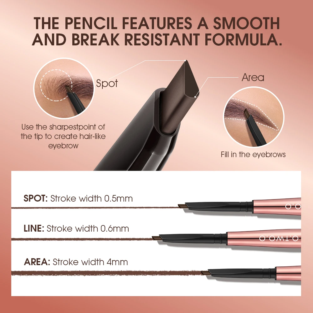 Top Trends: O.TWO.O Eyebrow Pencil 3 In 1 Fine Precise Brow Definer Waterproof Natural 4 Colors Brown Eye Brow Pen With Eyebrow Trimmer Shoppable Styles - Image 5