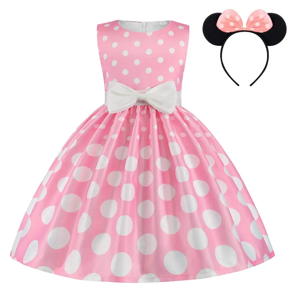 Top Trends: 2024 Summer Children&#039;s Girls Minnie Princess Costume Retro Polka Dot Tutu Evening Dress Up Birthday Party Cosplay Shoppable Styles