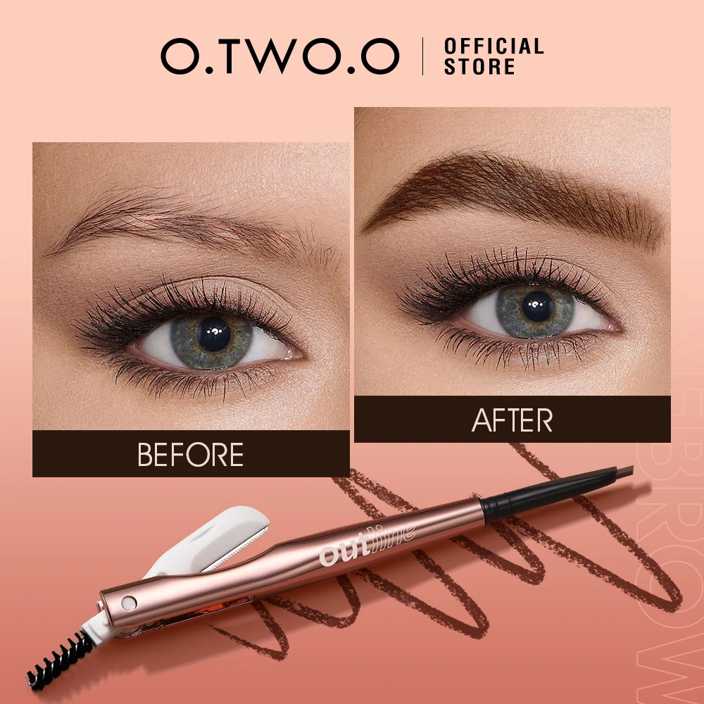 Top Trends: O.TWO.O Eyebrow Pencil 3 In 1 Fine Precise Brow Definer Waterproof Natural 4 Colors Brown Eye Brow Pen With Eyebrow Trimmer Shoppable Styles - Image 6