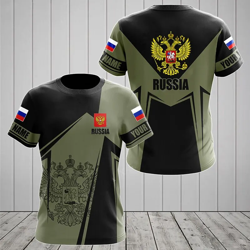 Top Trends: Russian Flag Printing Men's New Short-sleeved O-neck Shirt Men's T-shirt Sports Cool Oversized Clothing Shoppable Styles