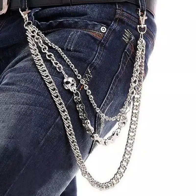 Top Trends: Punk Waist Chain Belt Silver Trousers Chain For Men Jeans Belt Chain For Pants Cool Metal Rock Chain Hiphop Summer Jewelry Man Shoppable Styles