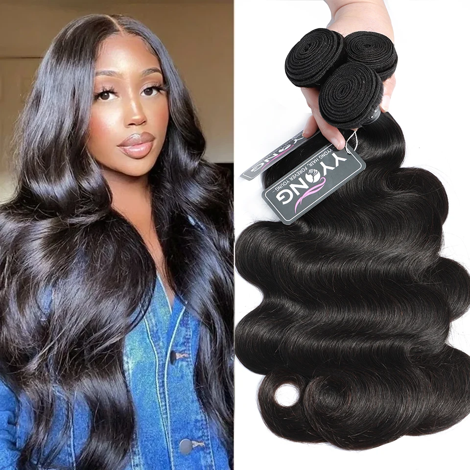 Top Trends: Yyong 100% Human Hair 1 / 3 / 4 Bundles Brazilian Body Wave Hair Weaving 8&quot;-32&quot;inch Natural Color Remy Hair Extensions Sales Shoppable Styles