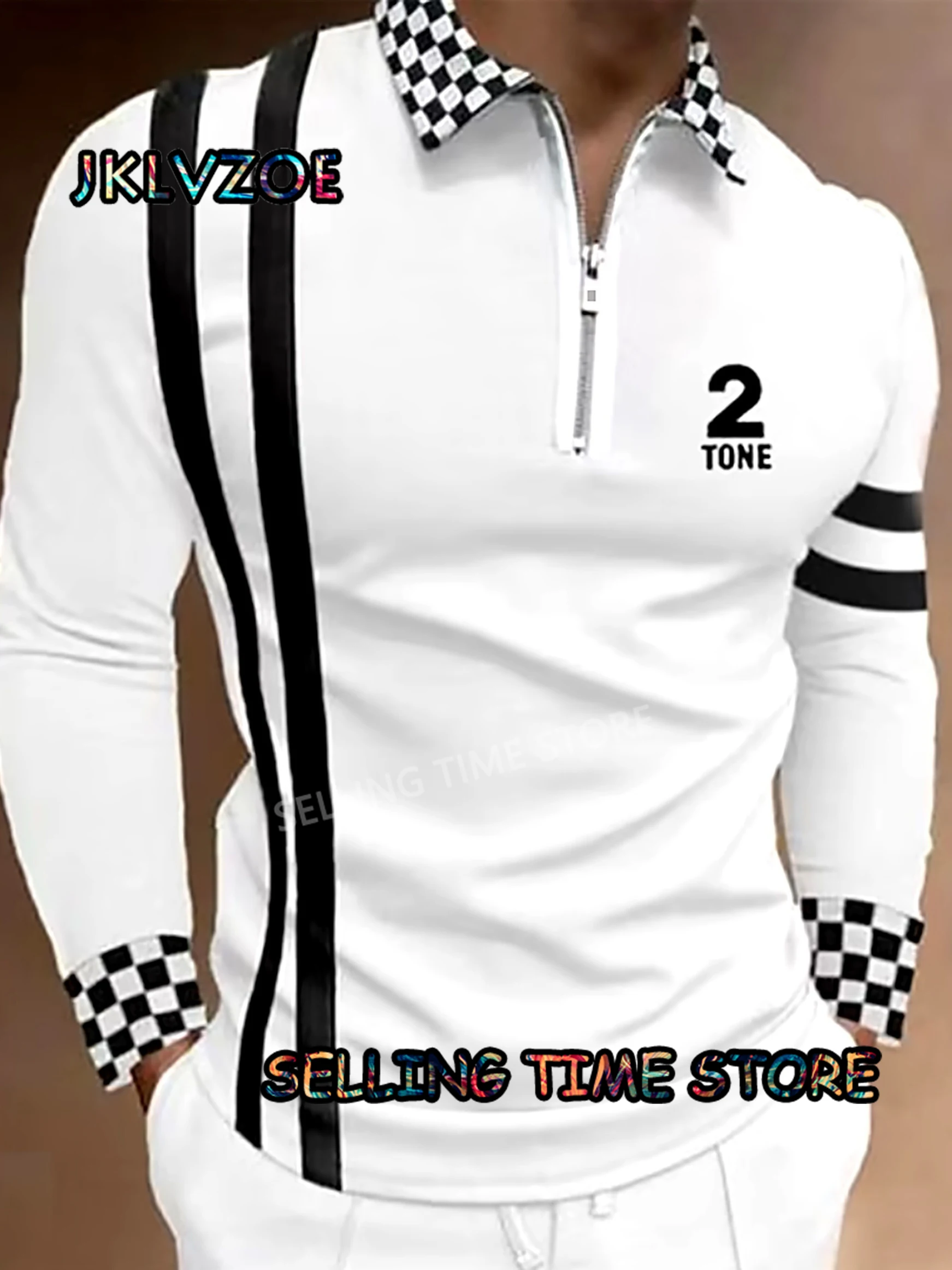 Top Trends: 2023 Men's Trendy Number 2 Polo Shirt Pattern Tops Male Short Sleeve T-shirt Turn-down Collar Zippers Loose Pullover Clothing Shoppable Styles