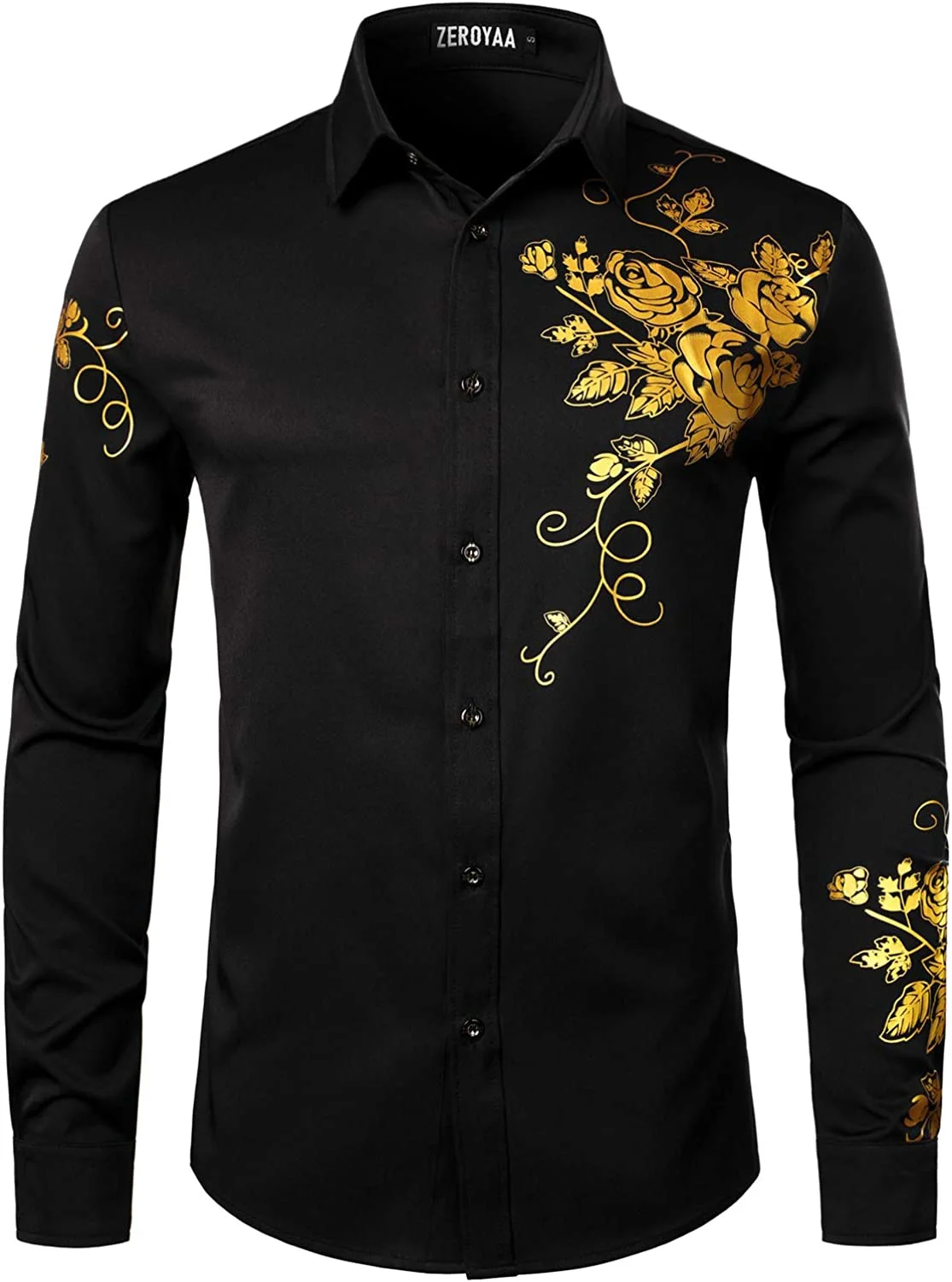 Top Trends: Men's Shirts Floral Turndown Party Daily Button Long Sleeve Top Casual Fashion Comfortable White Black Blue Shoppable Styles