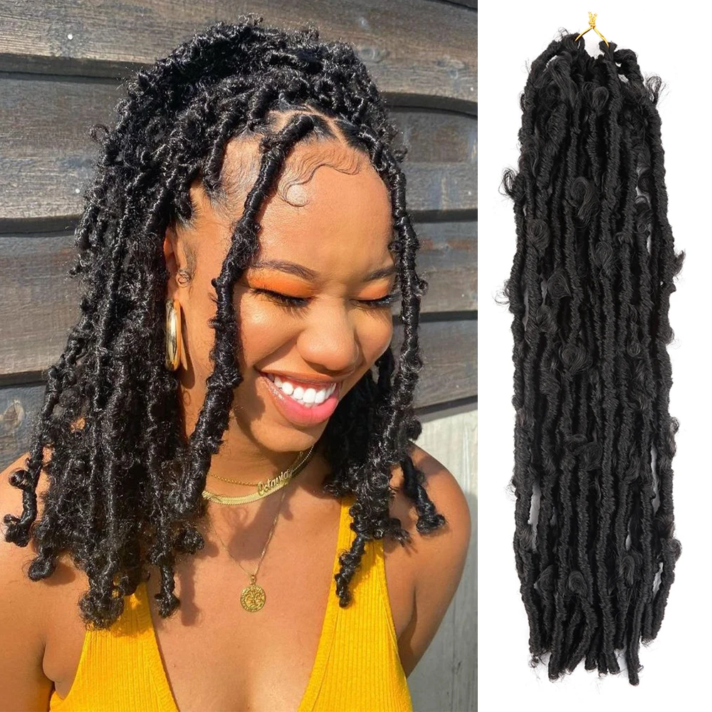 Top Trends: Butterfly Faux Locs Crochet Pre-Twisted Looped Goddess Braids Messy Distressed Long Dreadlocks Soft Handmad Hair Extensions Shoppable Styles