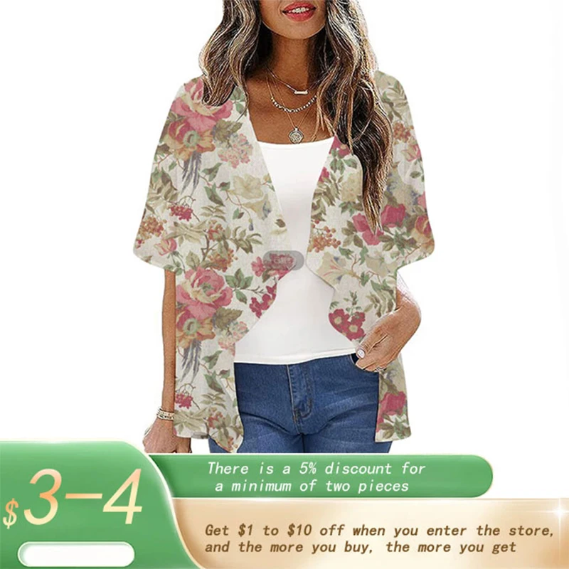 Top Trends: 2023 New Kimono Cardigan Loose Casual Shirt Chiffon Print Fashion Clothing High Quality Beach Wear Summer Half Sleeve For Women Shoppable Styles