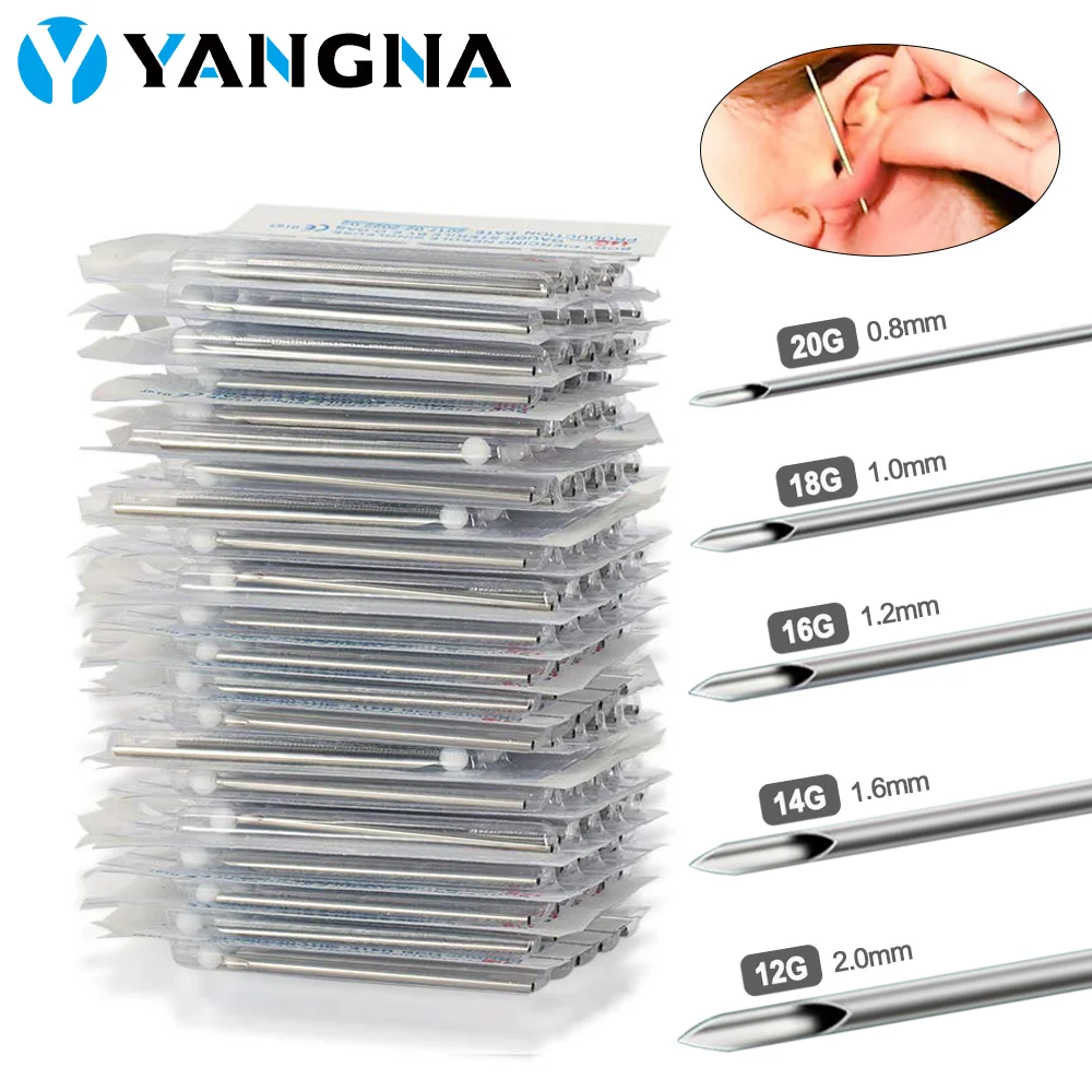 Top Trends: Disposable Sterile Body Piercing Needles 12G 14G 16G 18G 20G Medical Tattoo Needle For Navel Nipple Lip Ring Kit Surgical Tools Shoppable Styles