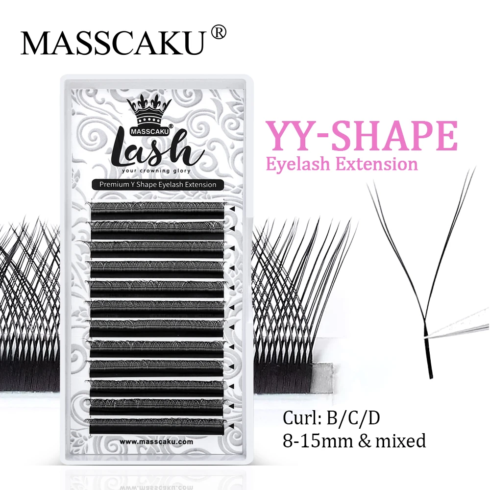 Top Trends: Hot Selling Masscaku 3D Effect Y Style Eyelashes Natural Soft Split Tips Premade Volume Lashes Premium Mink Lash Extensions Shoppable Styles