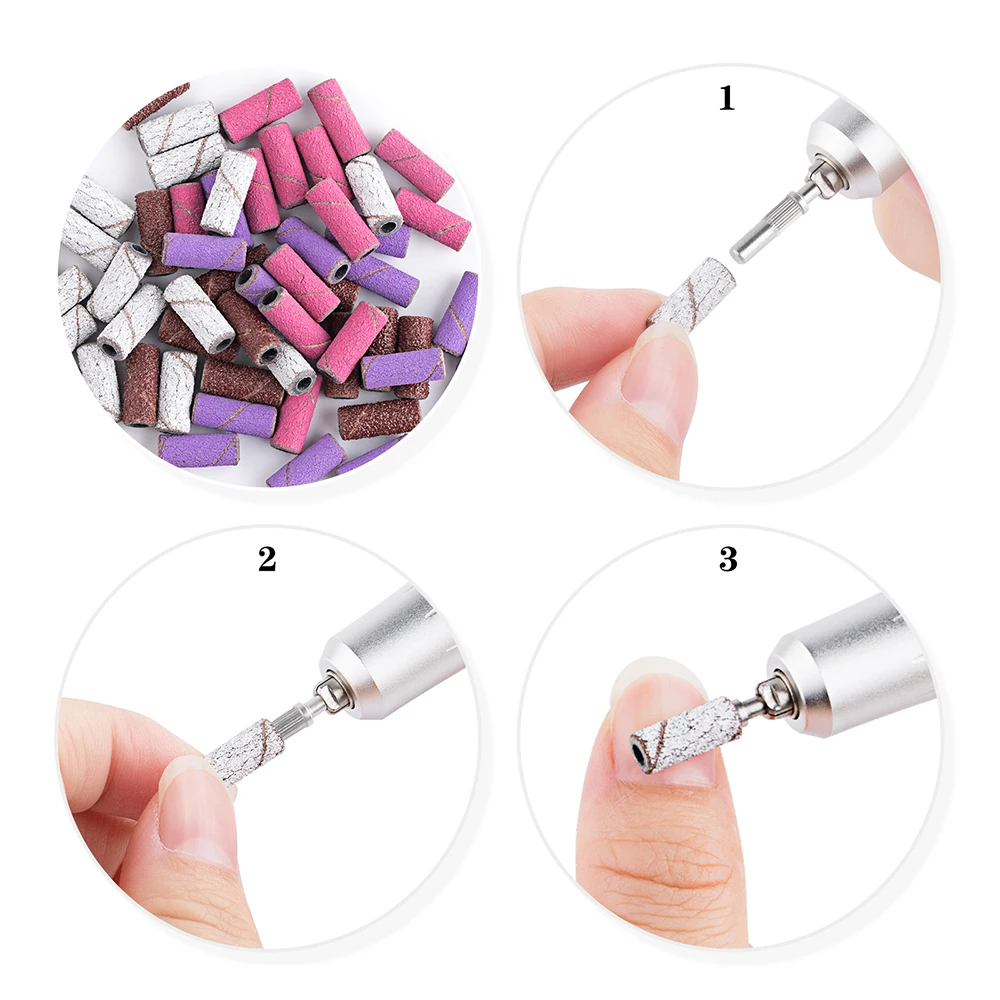 Top Trends: 50 / 60 / 80pcs 3mm Mini Sanding Bands For Nail Drill Bits Mandrel Electric Manicure Accessories Nails Gel Removing Pedicure Tools Shoppable Styles - Image 4