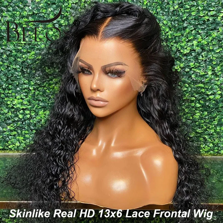 Top Trends: 36in Curly 13x6 HD Lace Frontal Wig Water Wave 13x4 HD Transparent Lace Front Human Hair Wigs For Women Brazilian Pre Plucked Shoppable Styles