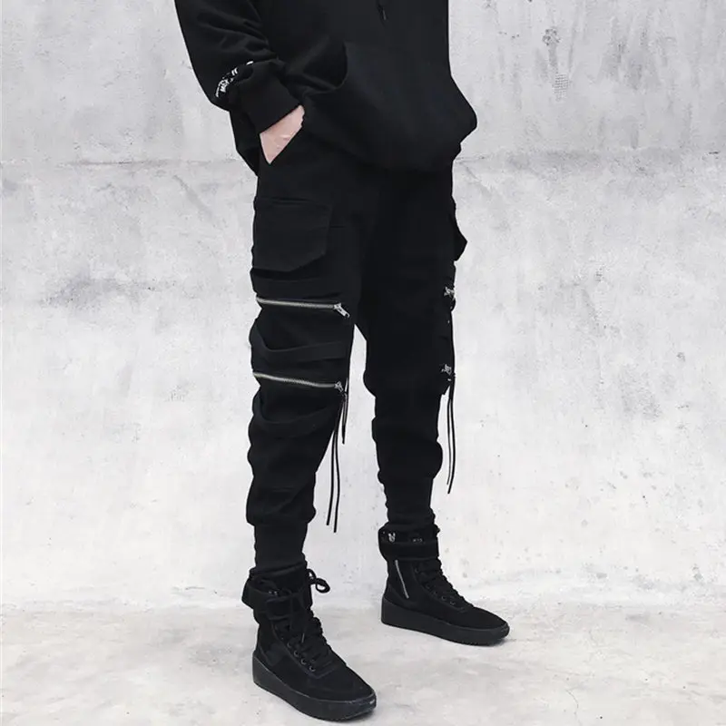 Top Trends: 2022 New Male Trousers Mens Joggers Solid Multi-pocket Pants Sweatpants Men Pants Hip Hop Harem Joggers Pants Running Casual Shoppable Styles