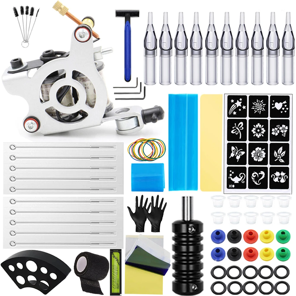 Top Trends: Coil Tattoo Machine Kits Professional Tattoo Accessories Set Tattoo Guns Set With Tattoo Tips Needles For Tattooing Body Art Shoppable Styles