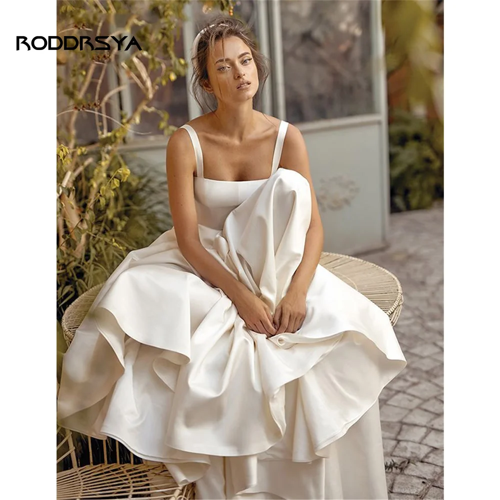 Top Trends: RODDRSYA Simple Satin Wedding Dresses For Women 2023 Spaghetti Straps Backless Elegant Bridal Gown Vestido De Noiva Custom Made Shoppable Styles