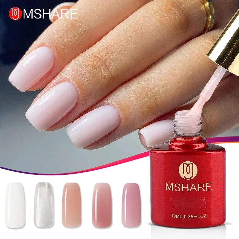 Top Trends: MSHARE Beige Pink Self Leveling Gel Manicure For Finger Nail Extensions Varnish Clear Lacquer Quick Building Diy At Home Shoppable Styles