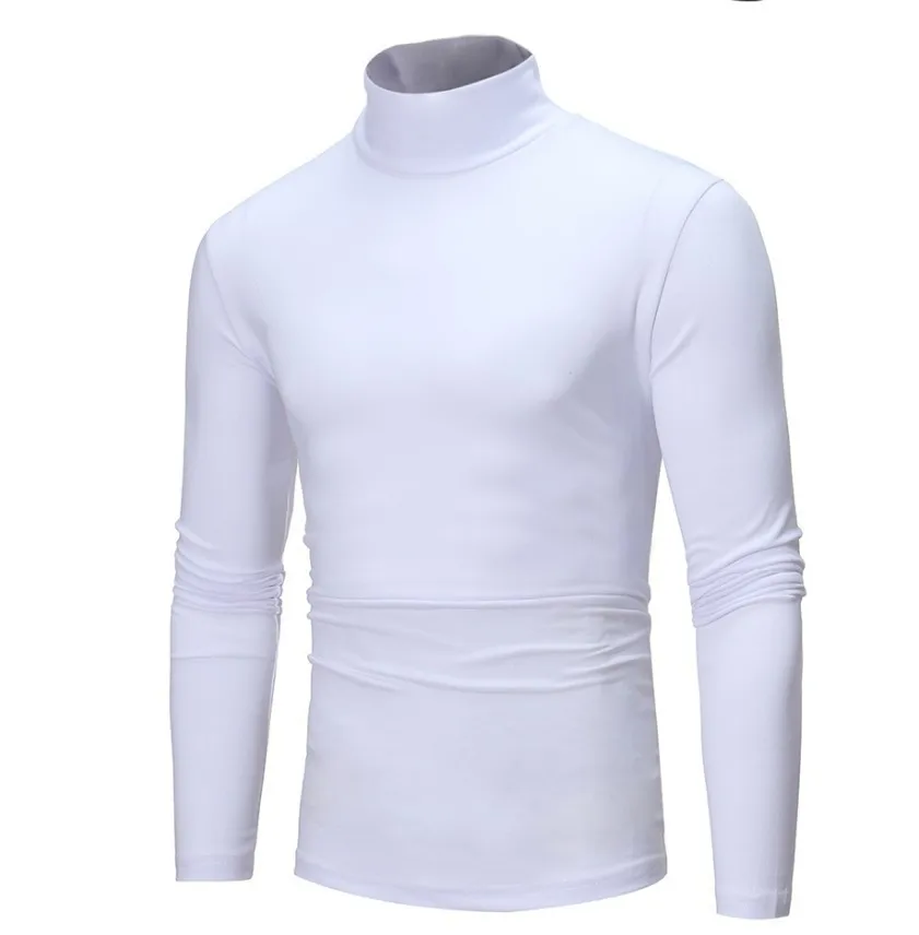 Top Trends: 2022 Autumn Winter Men&#039;s Thermal Long Sleeve Roll Turtleneck T-Shirt Solid Color Tops Male Slim Basic Stretch Tee Top T-shirts Shoppable Styles