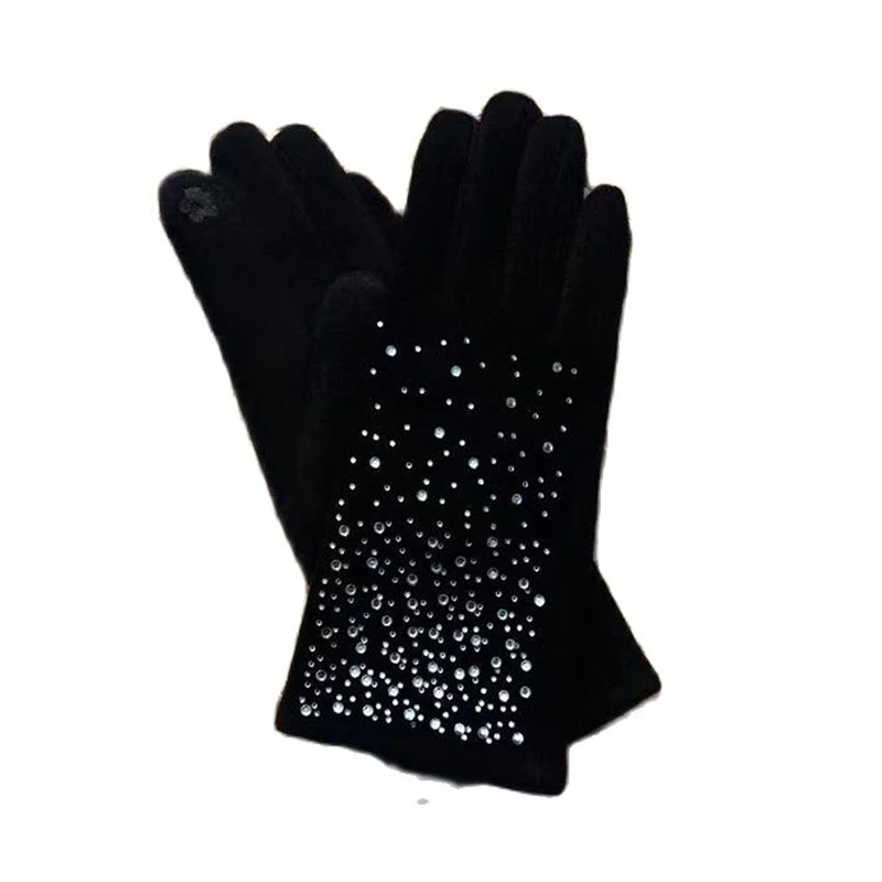 Top Trends: Winter Gloves Women Touch Screen Warm Gloves Sparkly Crystal Rhinestone Outdoor Cycling Sports Fleece Lining Female Gloves Shoppable Styles