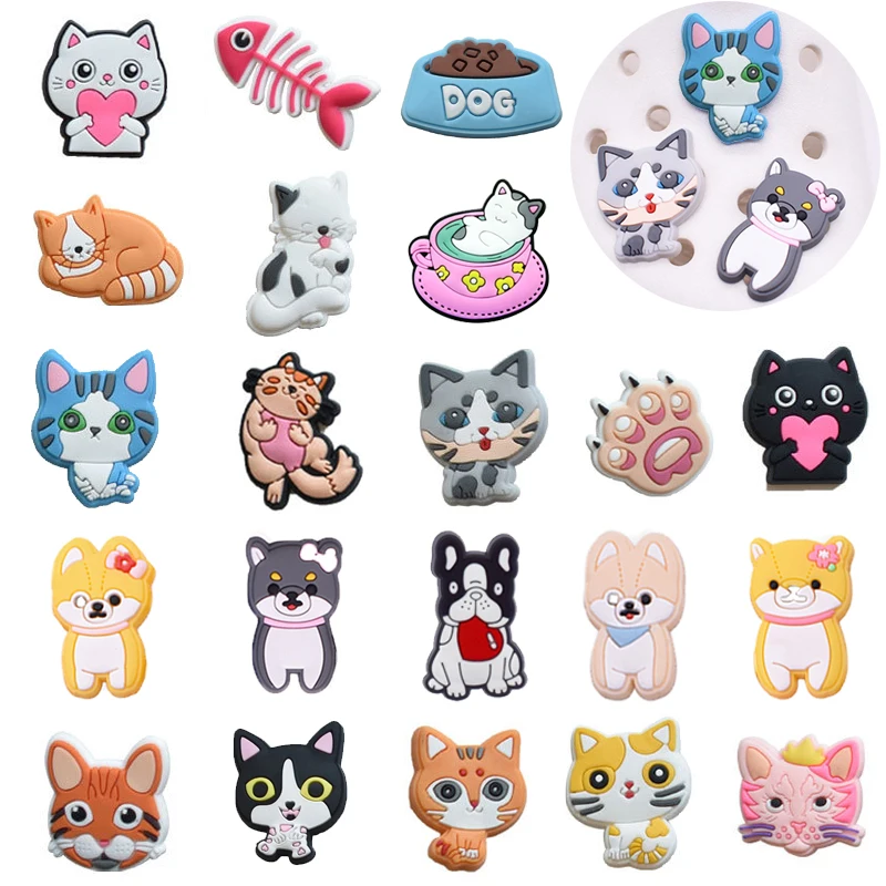 Top Trends: Sale 1Pcs Cute Cat Dog Shoe Charms For Croc Accessories Bracelet Wristband Girl Boys Adults Men Women Party Favor Gifts Shoppable Styles