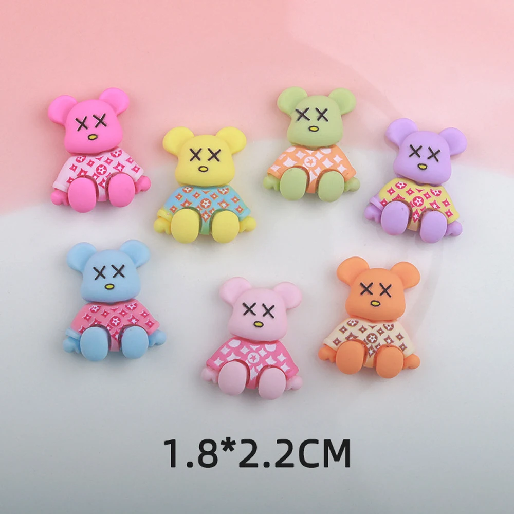 Top Trends: 10Pcs Kawaii Bear Shaped Nail Art Charms 3D Resin Cute Color Bear Bow Nails Decoration Luxury Designs DIY Manicure Accessories Shoppable Styles - Image 2