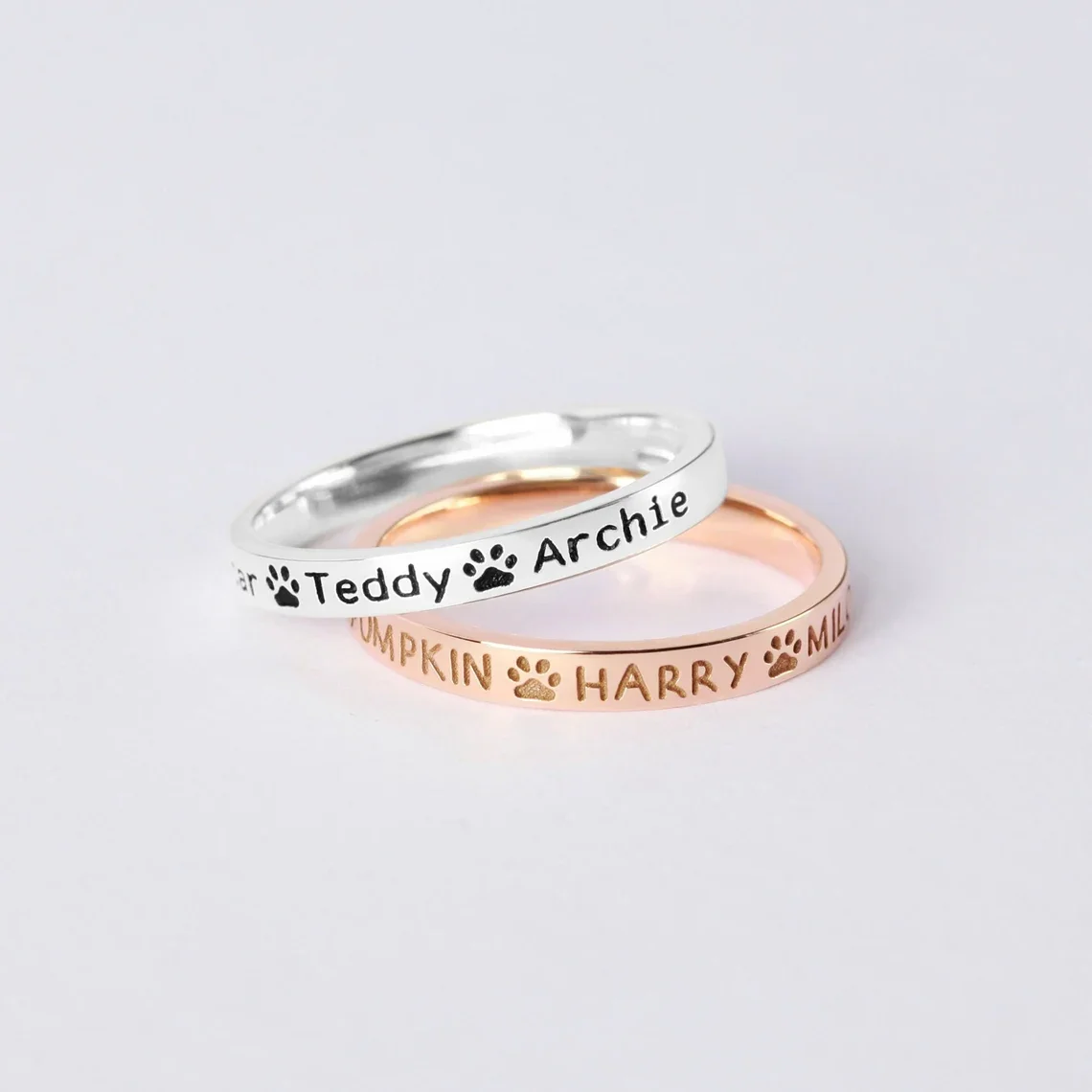 Top Trends: Personalized Pet Name Ring Custom Print Name Jewelry Pet Lover Gift Memorial Pet Ring Dog Lover Gift Shoppable Styles