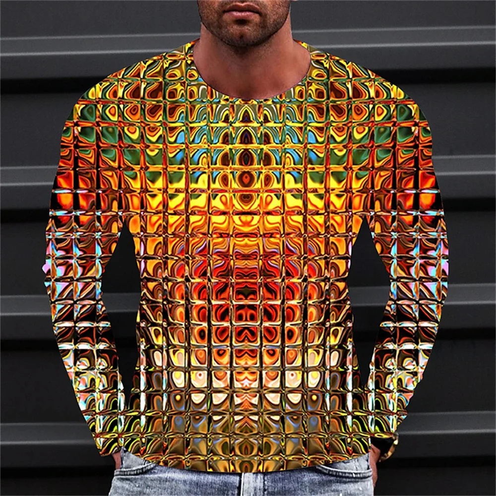 Top Trends: Men&#039;s T Shirt Tee Graphic Gradient Crew Neck Clothing Apparel 3D Print Outdoor Daily Long Sleeve Print Fashion Designer Vintage Shoppable Styles