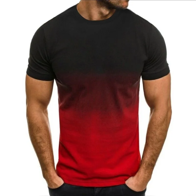 Top Trends: Summer Popular Men's T-shirt Thin Loose Short Sleeve Men's Fashion Gradient Series 3D Printed Round Collar Leisure Oversized Top Shoppable Styles