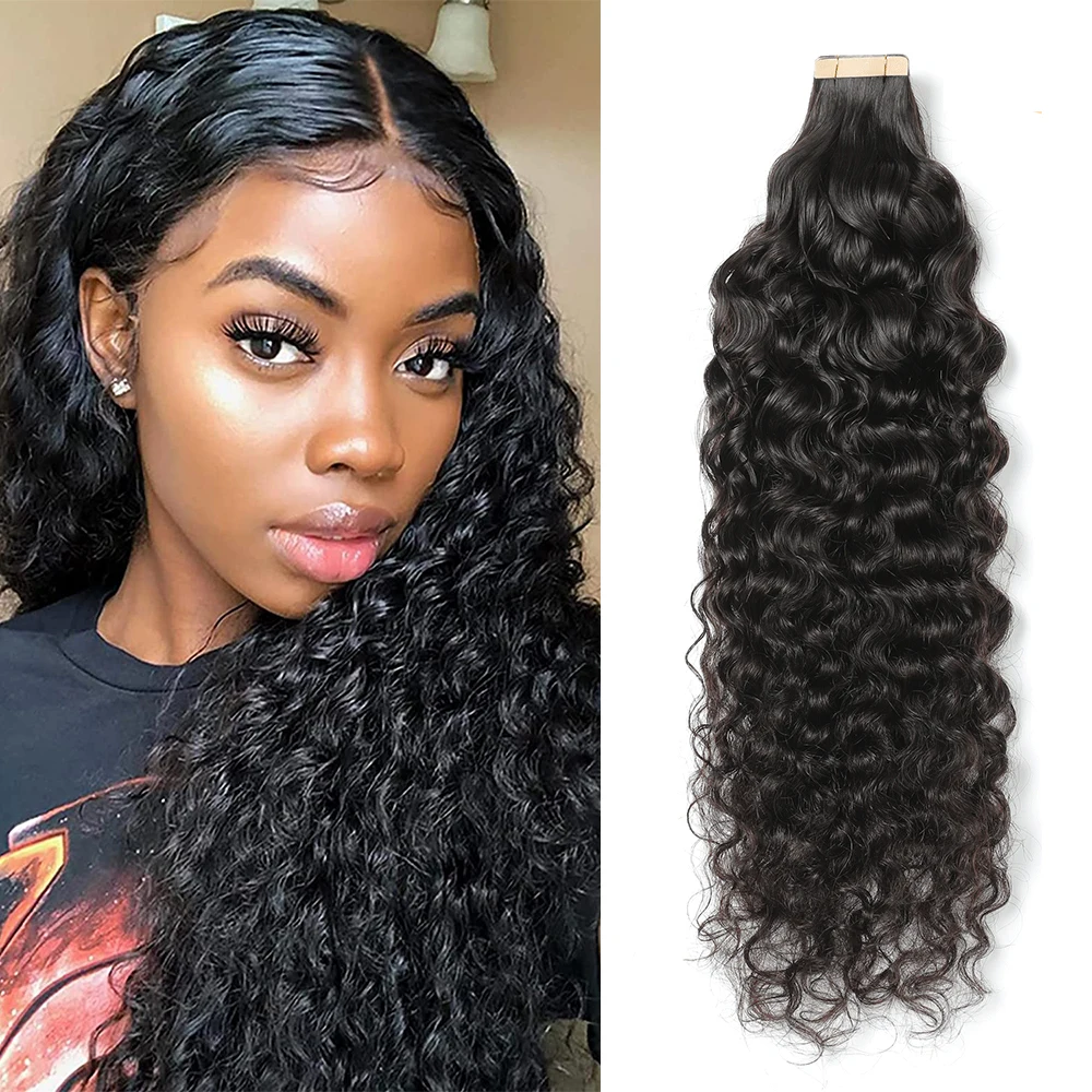 Top Trends: ShowCoco Tape In Human Hair Extensions Deep Curly Tape Ins Hair Extensions Black Girls Skin Weft Remy Natural Hair Extensions Shoppable Styles