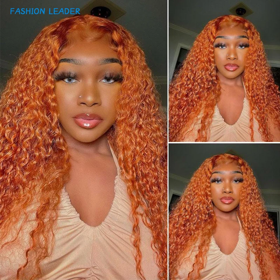 Top Trends: 30 Inch Orange Ginger Lace Front Wig Human Hair For Black Women Brazilian Remy Hair Deep Wave Lace Front Wig T Part Wig Shoppable Styles