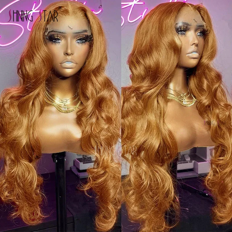 Top Trends: Ginger Honey Blonde 13X6 Lace Front Human Hair Wigs Colored Human Hair Wigs Women 13x4 HD Body Wave Human Hair Lace Frontal Wig Shoppable Styles