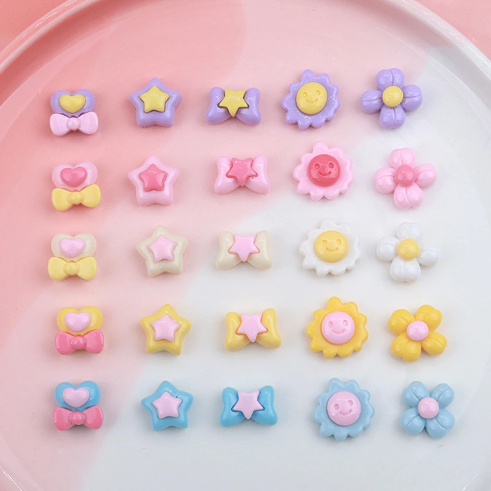 Top Trends: 10Pcs Kawaii Bear Shaped Nail Art Charms 3D Resin Cute Color Bear Bow Nails Decoration Luxury Designs DIY Manicure Accessories Shoppable Styles - Image 3