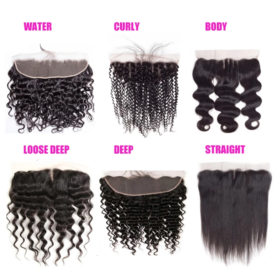 Top Trends: 12A Lace HD Transparent Frontal 13x4 Water Wave 4X4 Closure Human Hair Brazilian Loose Closure Deep Water Kinky Curly Straight Shoppable Styles